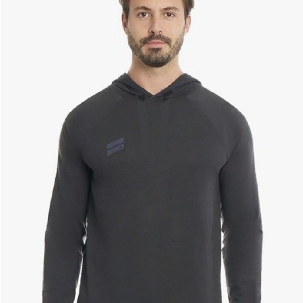 Hurley Men’s Long Sleeved Dark Gray Size L Logo Spandex Workout Athletic Hoodie